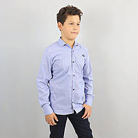 Блакитна сорочка для хлопчика довгий рукав тм Blueland розмір 158 см
