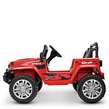 Дитячий електромобіль Jeep (2 мотори по 35W, MP3, USB) Джип Bambi M 4557EBLR-3 Червоний, фото 5