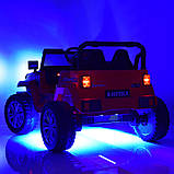 Дитячий електромобіль Jeep (2 мотори по 35W, MP3, USB) Джип Bambi M 4557EBLR-3 Червоний, фото 9