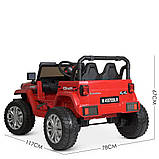 Дитячий електромобіль Jeep (2 мотори по 35W, MP3, USB) Джип Bambi M 4557EBLR-3 Червоний, фото 8