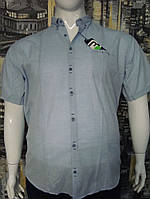 Чоловіча сорочка льон великого розміру, блакитна 2XL,5XL BARCOTTI Туреччина
