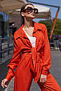 Яскравий літній легкий брючний оранжевий жіночий костюм Кемер 42 44 46 48 розміри, фото 3