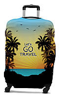 Чохол на валізу дайвінг з малюнком L Let's GO TRAVEL
