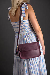 Жіноча сумка Берті з натуральної шкіри колір Бордо