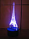 3d-світильник Ейфелева вежа, 3д-нічник, кілька підсвічувань (bluetooth), романтичний подарунок, фото 4