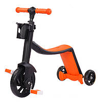 Детский самокат 3 в 1, трехколесный велосипед, велобег от 2 лет оранжевый XTH-848 orange