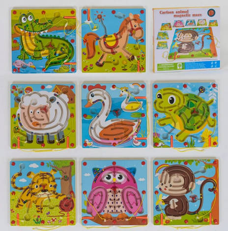 Дерев'яна гра магнітний лабіринт, фото 1