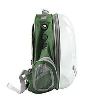 Рюкзак-переноска для кішок Taotaopets 253303 Panoramic Green 35*25*42cm з ілюмінатором, фото 2