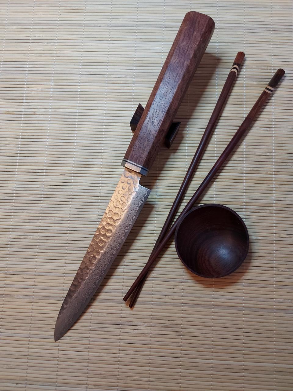 Кухонний Ніж Japanese Petty серії Hammered Damascus Steel, фото 1