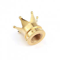 Ковпачки на ніпель для скутера, велосипеда, мотоцикла Alitek Корона Gold, 2 шт, фото 2