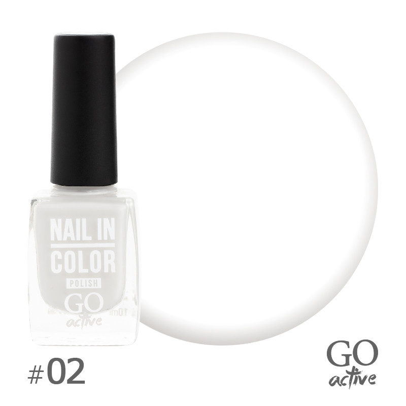 Лак для нігтів GO Active Nail in Color №02 Білий 10 мл