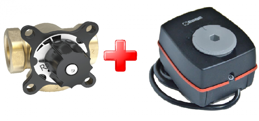 VeXve 3-х клапан 3/4" Kvs 6.3 + ESBE сервомотор ARA561 120c/90°C