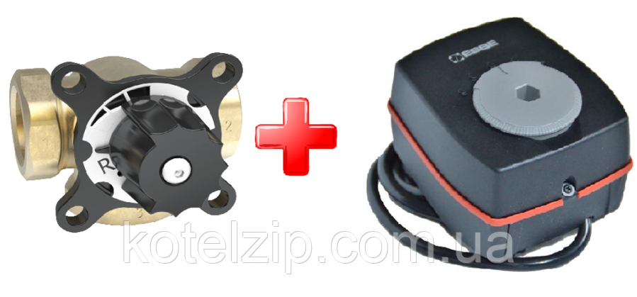 VeXve 3-х клапан 3/4" Kvs 6.3 + ESBE сервомотор ARA561 120c/90°C, фото 1