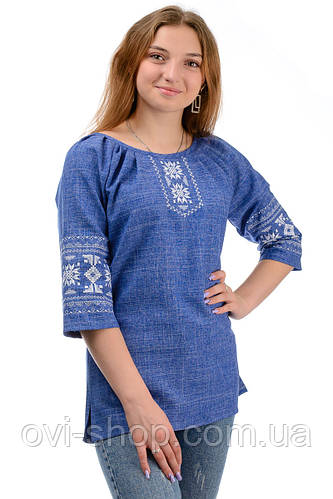 Женская вышиванка «Пани» цвет джинсовый (ID#1452095190), цена: 450 ...