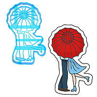 Вирубка для пряників Закохані під парасолькою 11*7 см (3D), фото 1