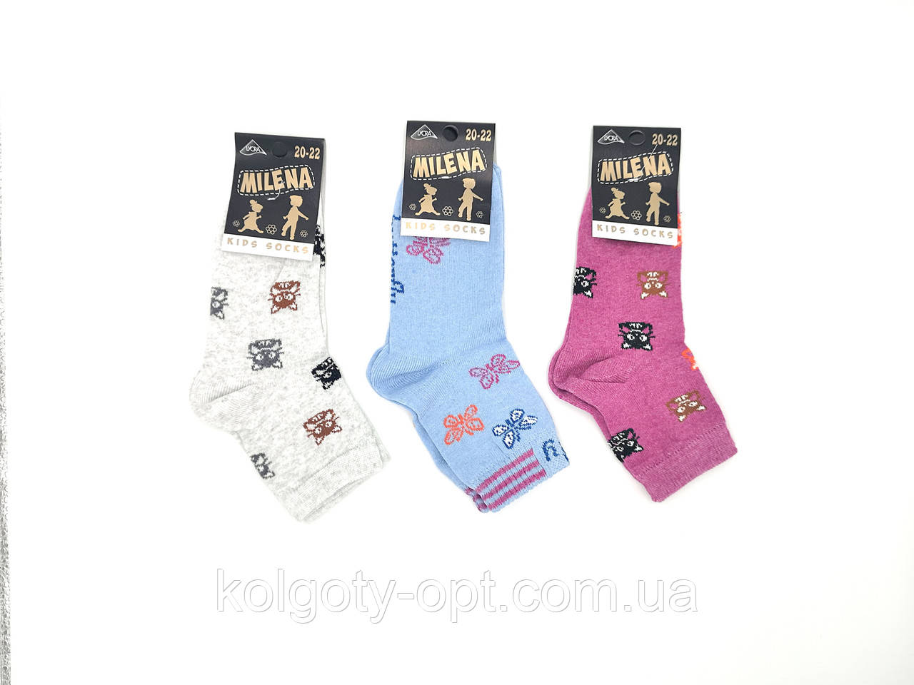 Шкарпетки дитячі для дівчаток Мілена 20-22 бавовна стрейч