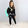 2655чер Чорний спортивний костюм для дівчинки тм Blueland розмір 140 см, фото 3