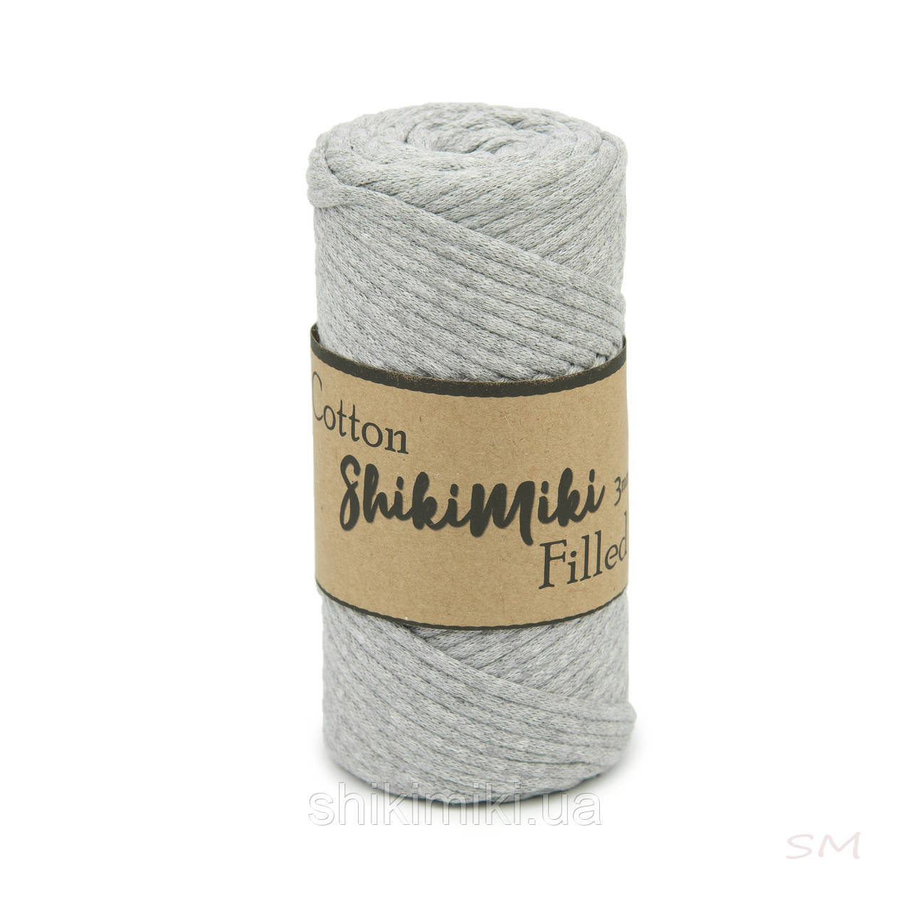 Трикотажний бавовняний шнур Cotton Filled 3 мм, колір Світло-сірий