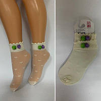 Дитячі капронові шкарпетки для дівчинки Day Mod молочні ошатні безрозмірні шкарпетки Арт.-2521006