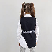 2801 Комплект сорочка й чорний жилет для дівчинки тм Blueland розмір 164 см, фото 2