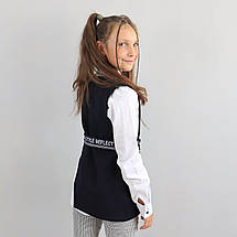 2801 Комплект сорочка й чорний жилет для дівчинки тм Blueland розмір 164 см, фото 3