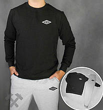 Спортивний костюм Umbro сірий чорна толстовка (люкс )