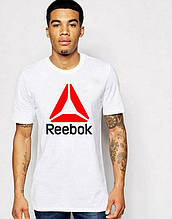 Чоловіча футболка Reebok, чоловіча футболка Рібок, спортивна, брендовий, бавовна, біла, всі розміри