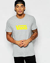 Чоловіча футболка Vans,чоловіча футболка Ванс, спортивна, брендовий, бавовна, сіра, розміри: ХС-ХХХЛ