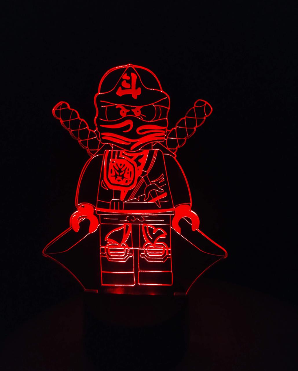 3d-світильник Ниндзяго Ллойд, 3д-нічник, кілька підсвічувань (на пульті), фото 1
