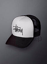 Спортивна кепка Stussy, Стусси, тракер, річна кепка, чоловічий, жіночий, чорного й білого кольору,