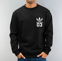 Чоловічий реглан спортивний Адідас (Adidas), трикотажний (на будь-який сезон), чорний