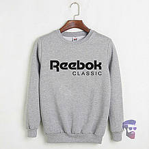 Спортивна кофта Reebok, Рібок, світшот, трикотаж, чоловічий, сірого кольору,