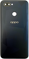 Задняя крышка Oppo A12 черная + стекло камеры