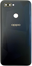 Задня кришка Oppo A12 чорна + скло камери