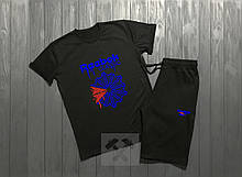 Чоловічий комплект футболка + шорти Reebok чорного кольору (люкс )