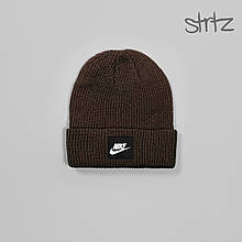 Шапка Nike коричневого кольору (люкс )