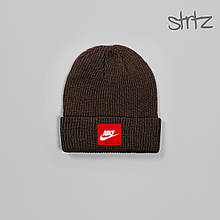 Шапка Nike коричневого кольору (люкс )