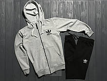 Спортивний костюм Adidas сірого і чорного кольору (люкс )