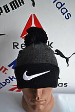 Шапка Nike чорного і сірого кольору (люкс )