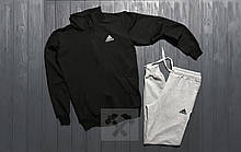 Спортивний костюм Adidas сірого і чорного кольору (люкс )