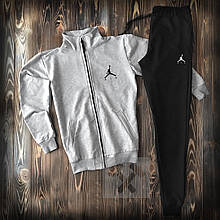 Спортивний костюм Jordan сірого і чорного кольору (люкс )