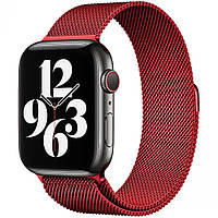 Ремешок металлический для смарт часов 42/44 мм Milanese Loop red миланская петля браслет