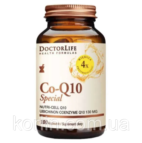 Коензим Q10 130 мг у Органічному кокосовому Олії 100 кап Doctor Life Co-Q10 Special США Доставка з ЄС