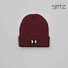 Шапка Under Armour бордового кольору (люкс )