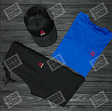 Чоловічий костюм трійка кепка футболка і шорти Рібок (Reebok), літній чоловічий костюм,