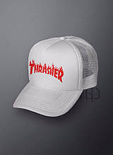Спортивна кепка Thrasher, Трешер, тракер, річна кепка, чоловіча, жіноча, білого кольору,