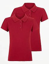 Поло футболка для дівчинки червона George, розміри 140-176