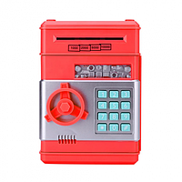 Электронная копилка сейф с кодовым замком красный