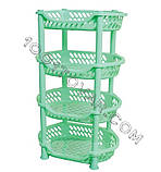 Пластикова етажерка LUX на 4 яруси, біла, блакитна, салатна, кавово-коричневий, фото 4