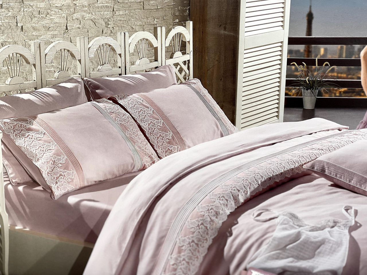 Постільна білизна Maison d'or Gloria Dark Burgundy сатин люкс